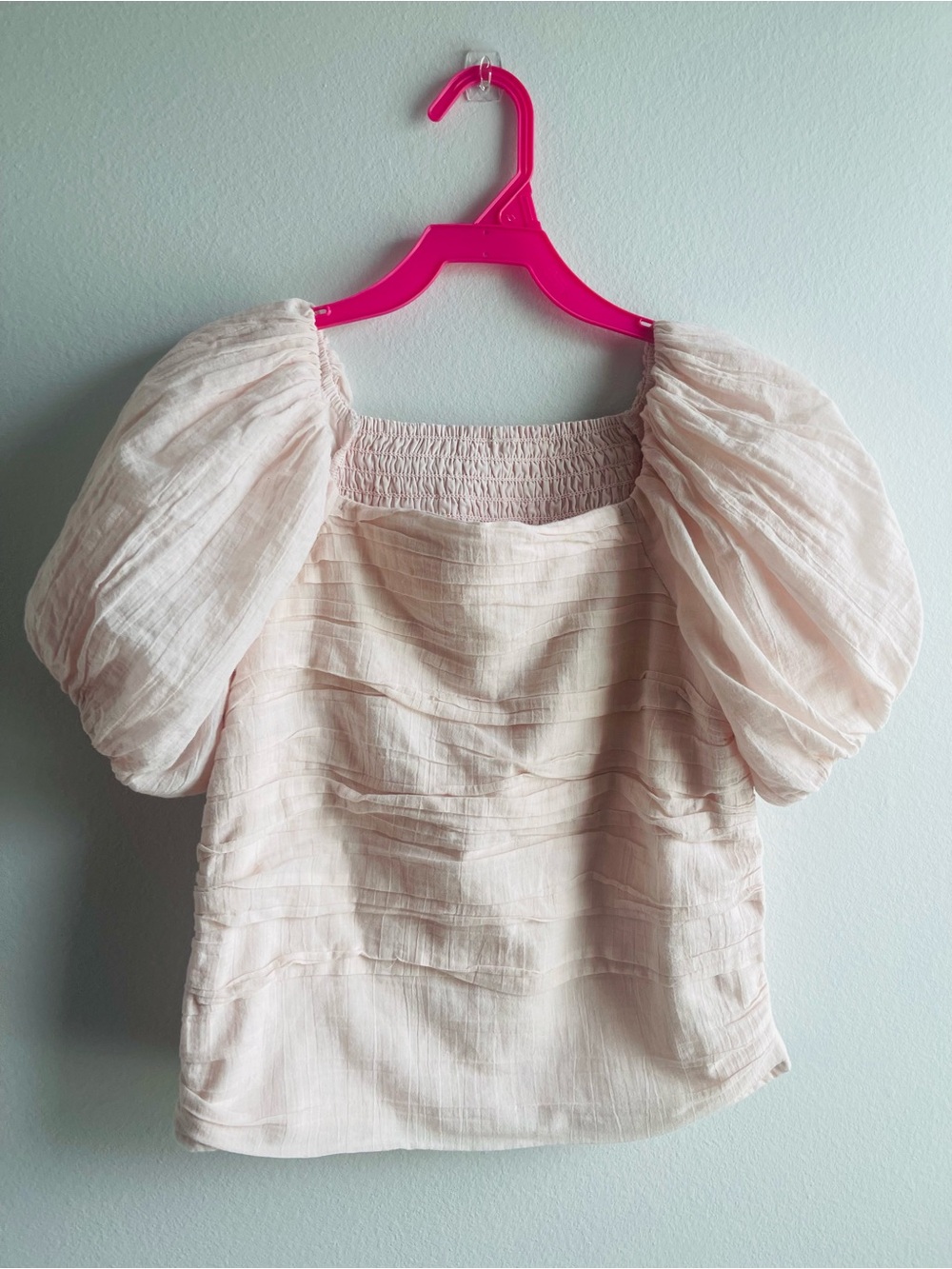 Abercrombie & Fitch Emerson Collection Puff Sleeve Top Girls 15-16 Mauve Pink Bl